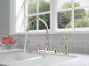 DELTA Cassidy Two Handle Kitchen Faucet with Spray — Polished Nickel