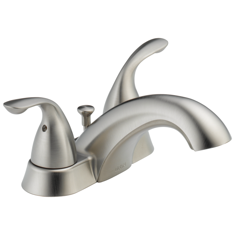 DELTA Classic Two Handle Centerset Bathroom Faucet — Stainless