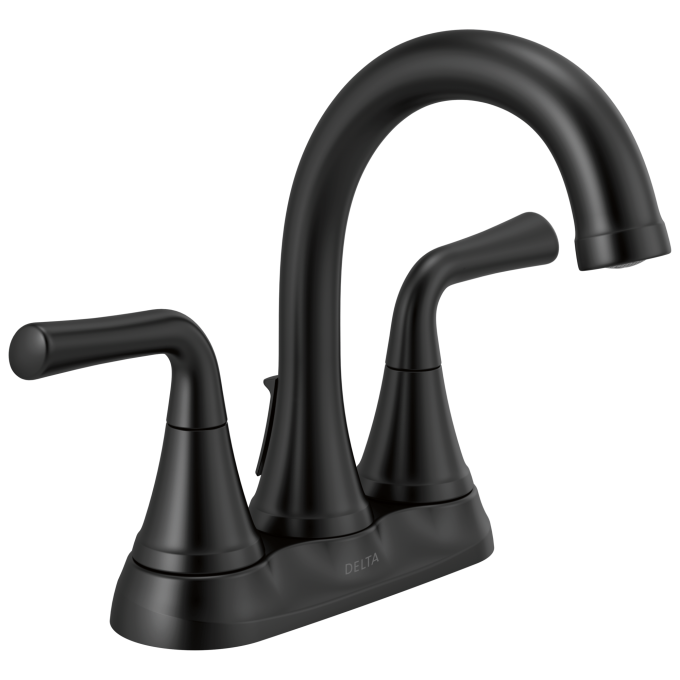 DELTA Kayra Two Handle Centerset Bathroom Faucet — Matte Black