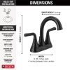DELTA Kayra Two Handle Centerset Bathroom Faucet — Matte Black