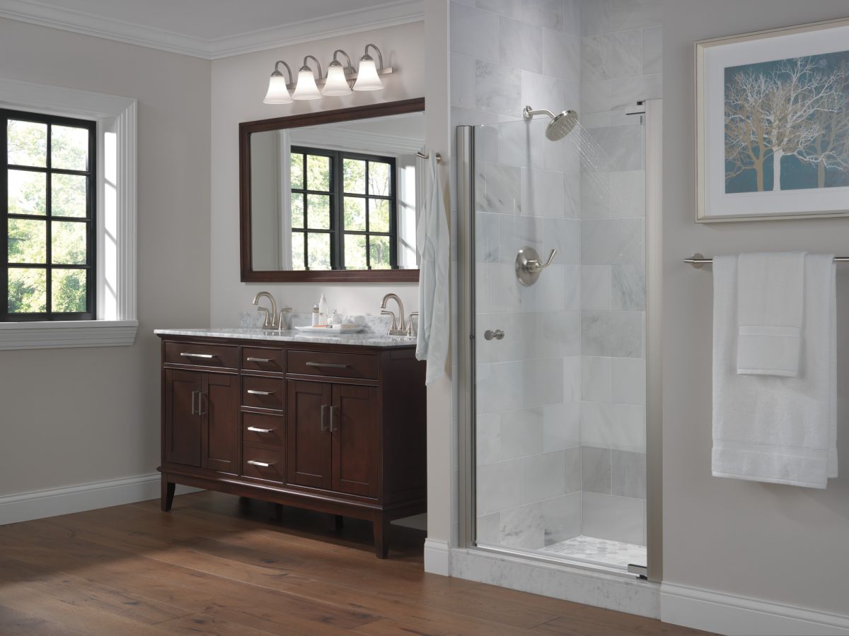 DELTA Kayra Two Handle Centerset Bathroom Faucet — Stainless