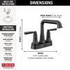 DELTA Saylor Two Handle Centerset Bathroom Faucet — Matte Black