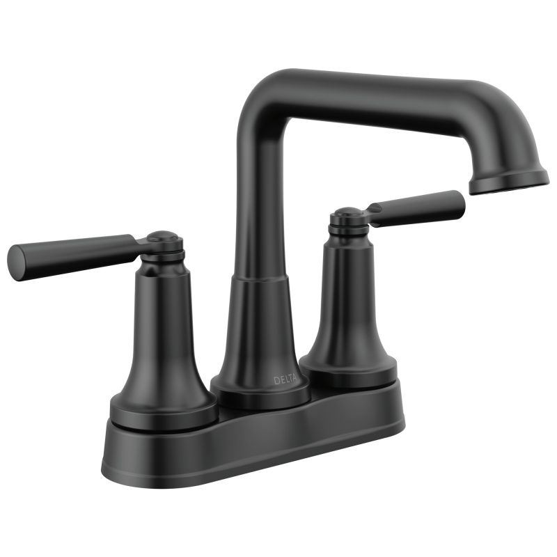 DELTA Saylor Two Handle Tract-Pack Centerset Bathroom Faucet — Matte Black