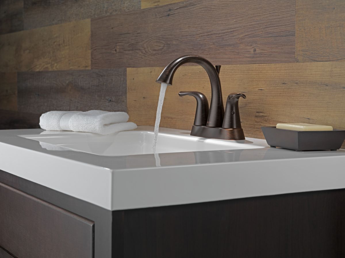DELTA Lahara Two Handle Centerset Bathroom Faucet — Venetian Bronze