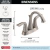 DELTA Lahara Two Handle Centerset Bathroom Faucet — Stainless