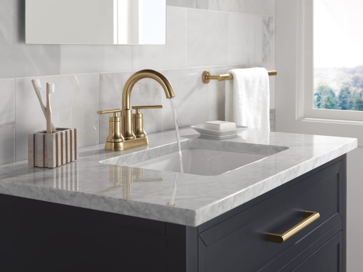 DELTA Altado  Two Handle Centerset Bathroom Faucet — Champagne Bronze