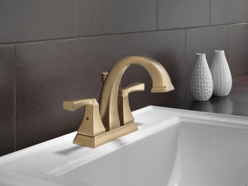 DELTA Dryden Two Handle Centerset Bathroom Faucet — Champagne Bronze