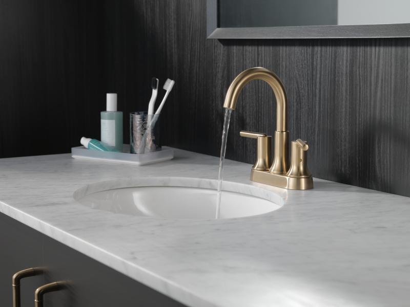 DELTA Trinsic Two Handle Centerset Bathroom Faucet — Champagne Bronze