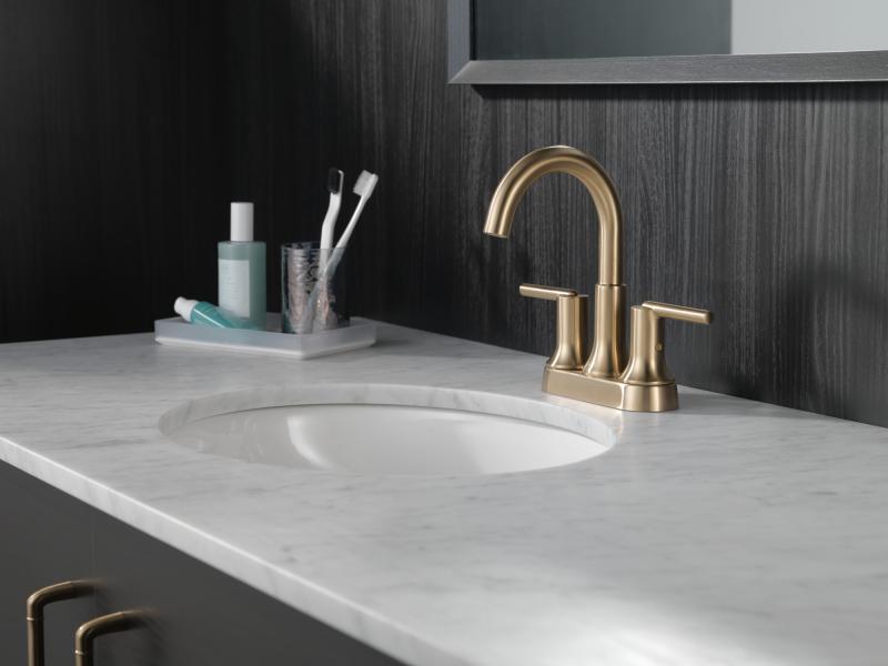DELTA Trinsic Two Handle Centerset Bathroom Faucet — Champagne Bronze