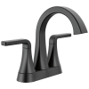 DELTA Lineax Two Handle Centerset Bathroom Faucet — Matte Black