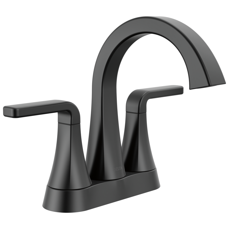 DELTA Lineax Two Handle Centerset Bathroom Faucet — Matte Black