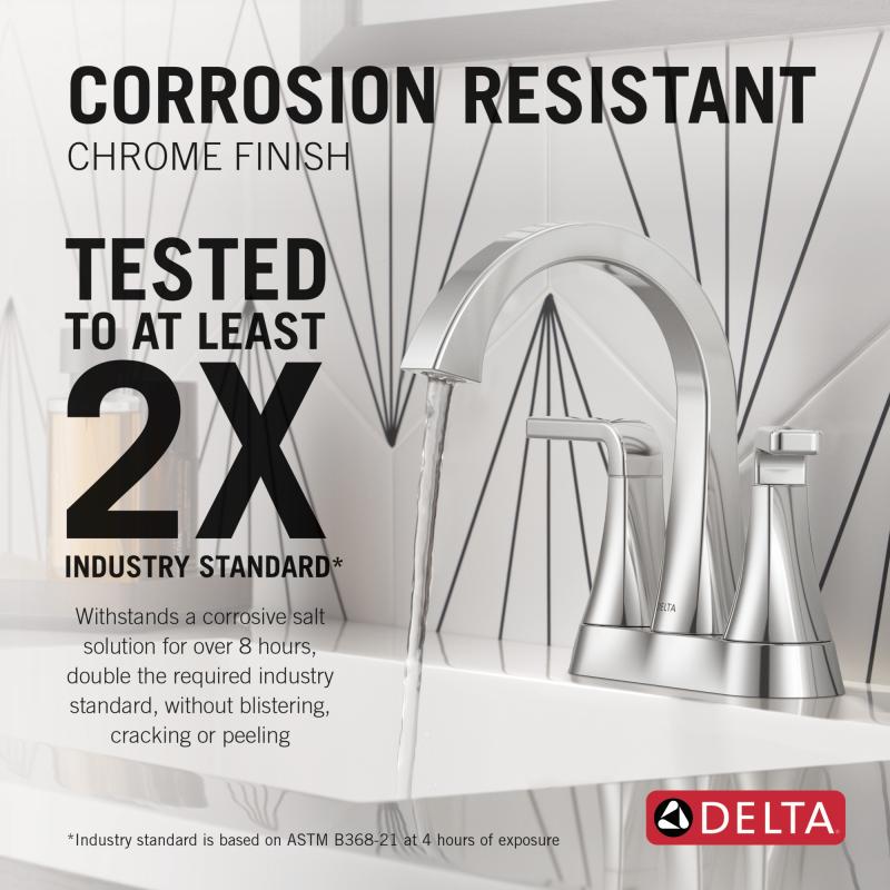 DELTA Lineax Two Handle Centerset Bathroom Faucet — Chrome