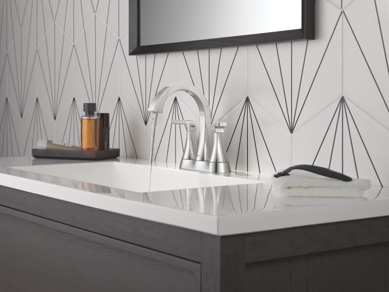 DELTA Lineax Two Handle Centerset Bathroom Faucet — Chrome