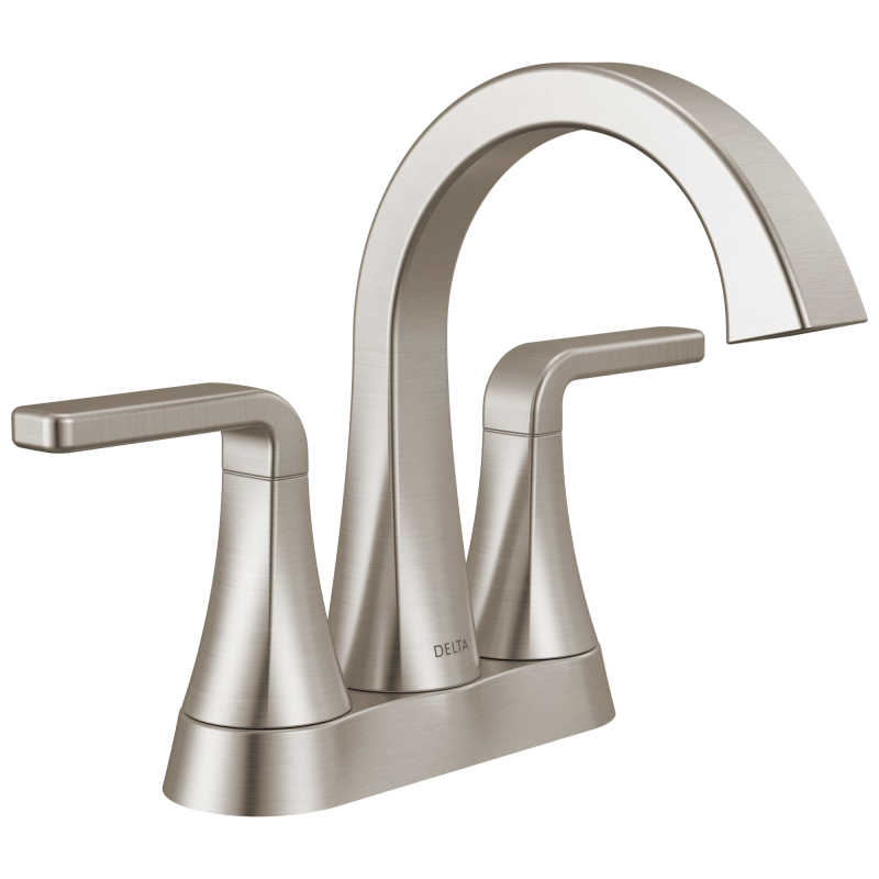 DELTA Lineax Two Handle Centerset Bathroom Faucet — Stainless