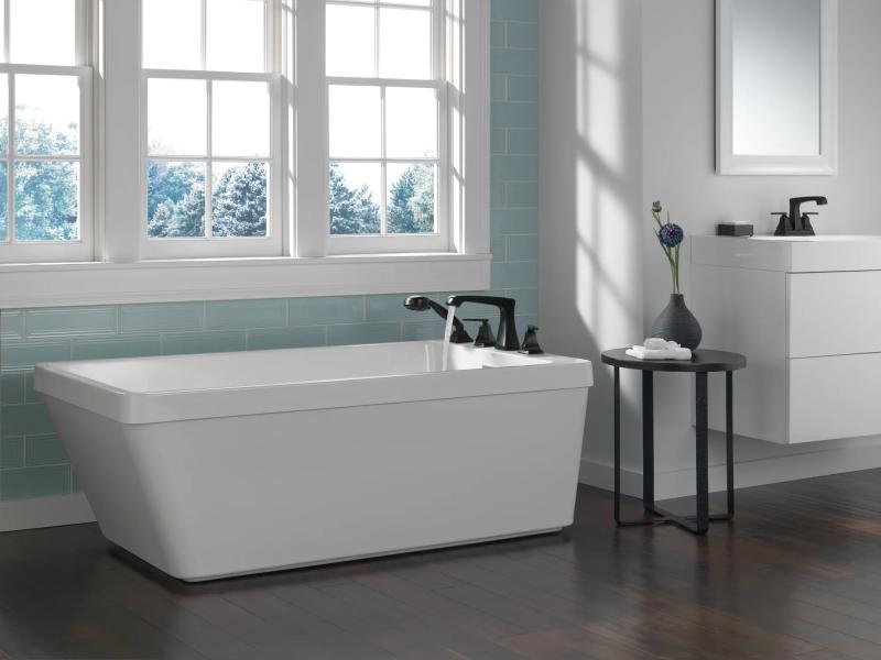 DELTA Ashlyn Roman Tub Trim with Hand Shower — Matte Black