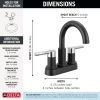 DELTA Nicoli Two Handle Centerset Bathroom Faucet — Matte Black / Chrome