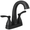 DELTA Stryke Two Handle Centerset Bathroom Faucet — Matte Black