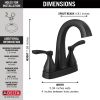 DELTA Stryke Two Handle Centerset Bathroom Faucet — Matte Black