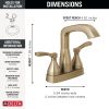 DELTA Stryke Two Handle Centerset Bathroom Faucet — Lumicoat® Champagne Bronze
