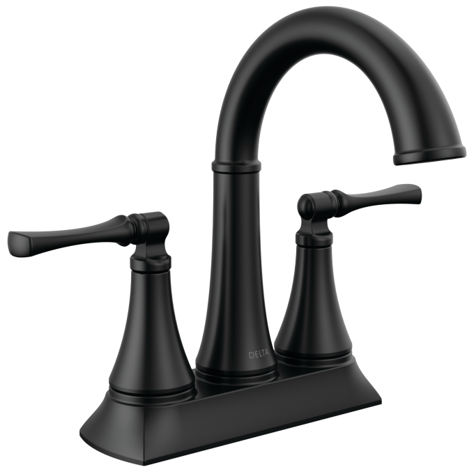 DELTA Archdale Two Handle Centerset Bathroom Faucet — Matte Black