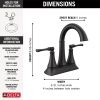 DELTA Archdale Two Handle Centerset Bathroom Faucet — Matte Black