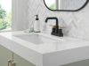 DELTA Nicoli Two Handle Centerset Bathroom Faucet — Matte Black / Champagne Bronze