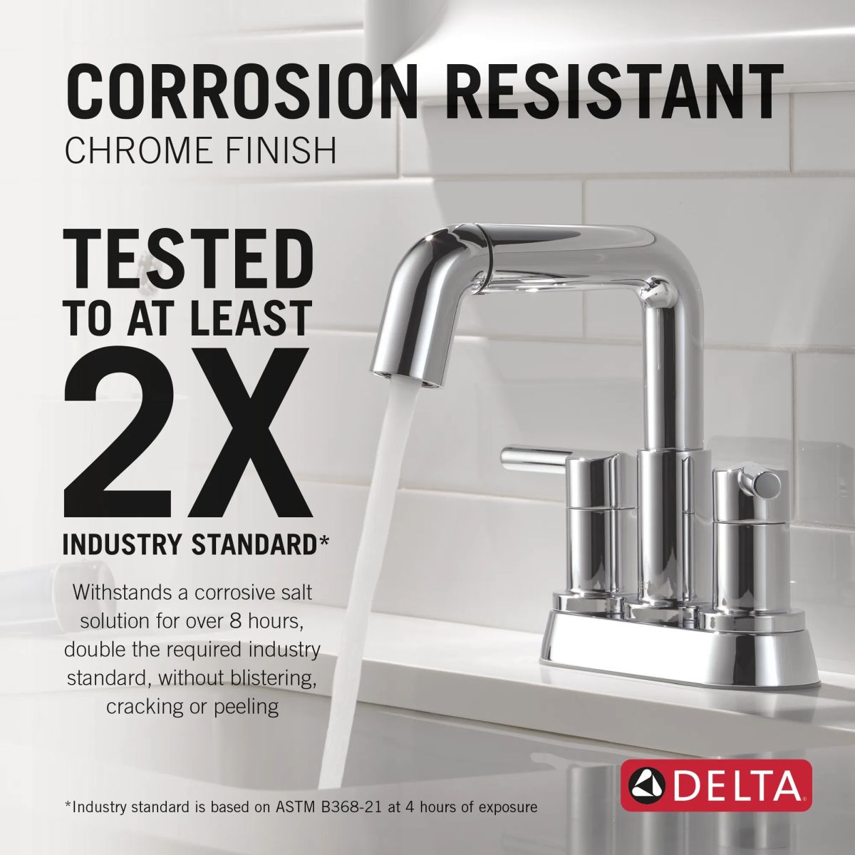 DELTA Nicoli Two Handle Centerset Pull-Down Bathroom Faucet — Chrome