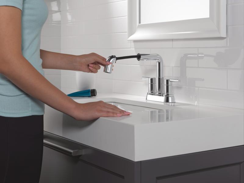 DELTA Nicoli Two Handle Centerset Pull-Down Bathroom Faucet — Chrome