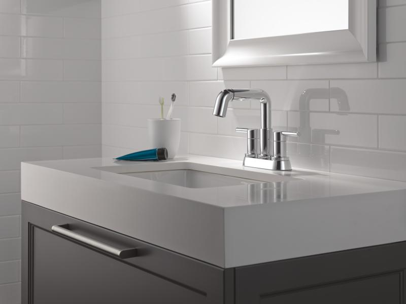 DELTA Nicoli Two Handle Centerset Pull-Down Bathroom Faucet — Chrome