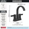 DELTA Albion  Two Handle Centerset Bathroom Faucet — Matte Black