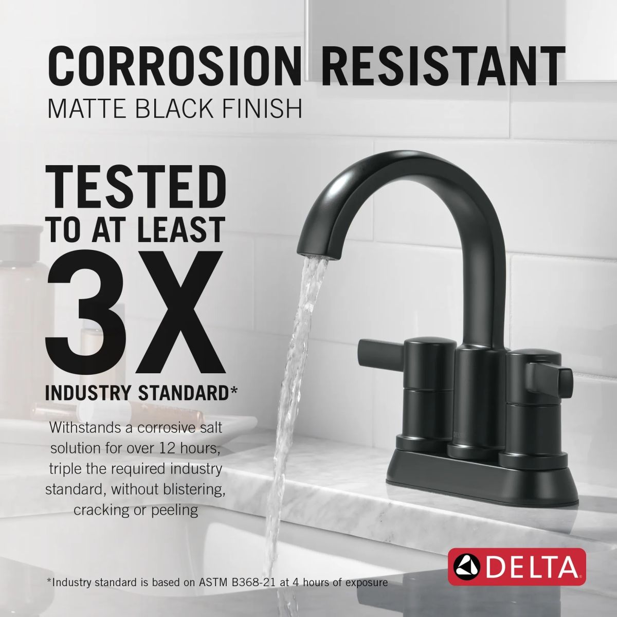 DELTA Albion  Two Handle Centerset Bathroom Faucet — Matte Black