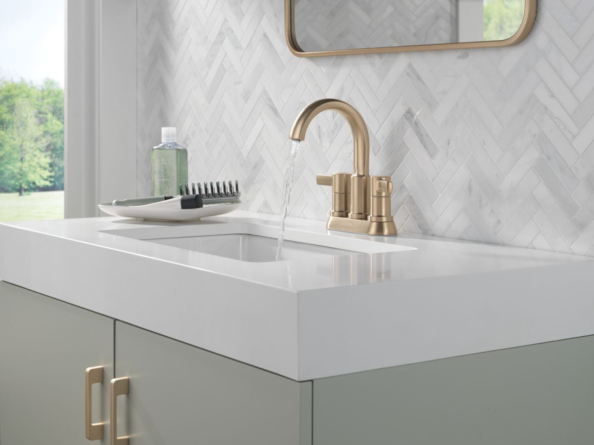 DELTA Albion  Two Handle Centerset Bathroom Faucet — Champagne Bronze