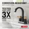 DELTA Albion  Two Handle Centerset Bathroom Faucet — Matte Black / Champagne Bronze