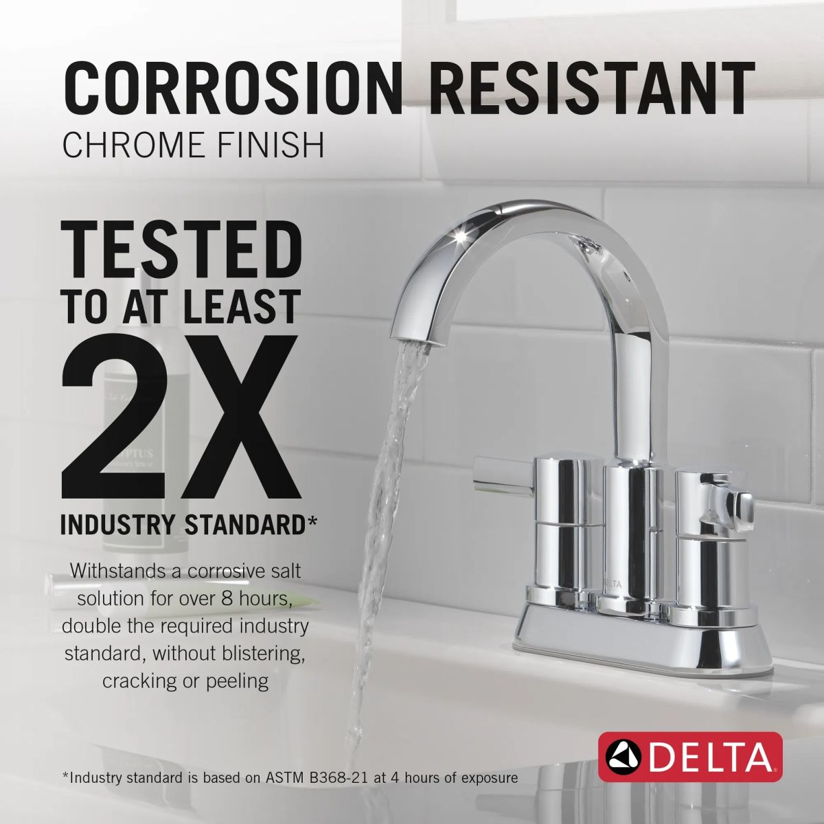 DELTA Albion  Two Handle Centerset Bathroom Faucet — Chrome