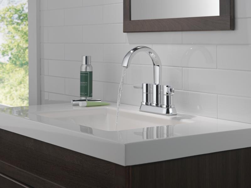 DELTA Albion  Two Handle Centerset Bathroom Faucet — Chrome