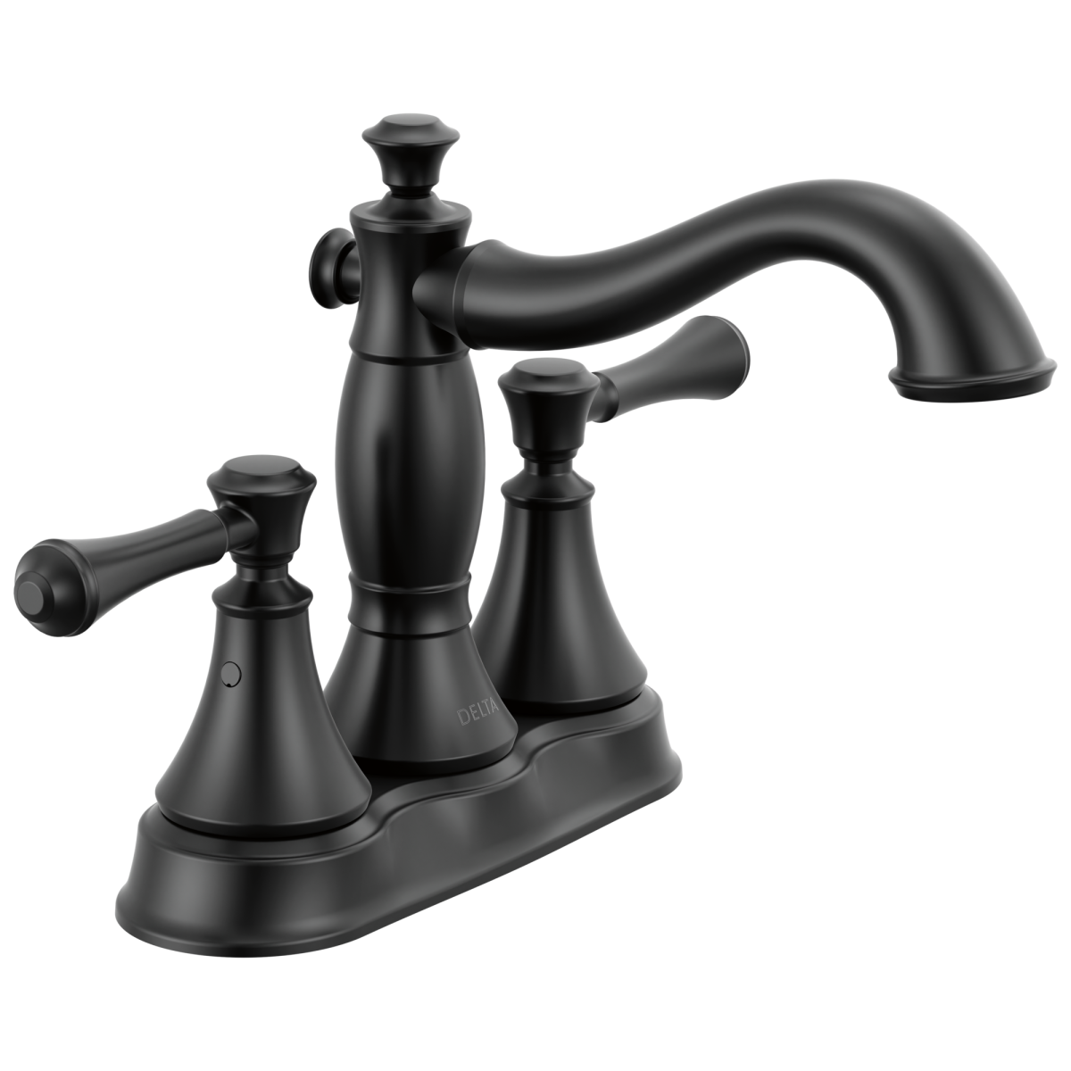 DELTA Cassidy Two Handle Centerset Bathroom Faucet — Matte Black