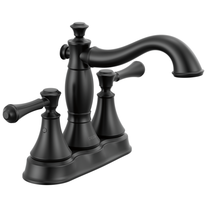 DELTA Cassidy Two Handle Centerset Bathroom Faucet — Matte Black
