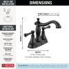 DELTA Cassidy Two Handle Centerset Bathroom Faucet — Matte Black