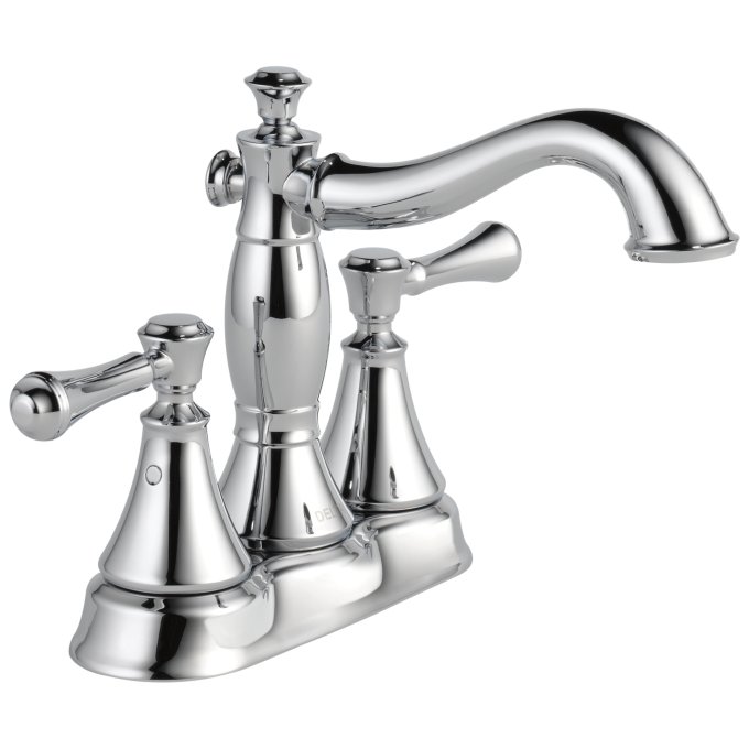 DELTA Cassidy Two Handle Centerset Bathroom Faucet - Metal Pop-Up — Chrome