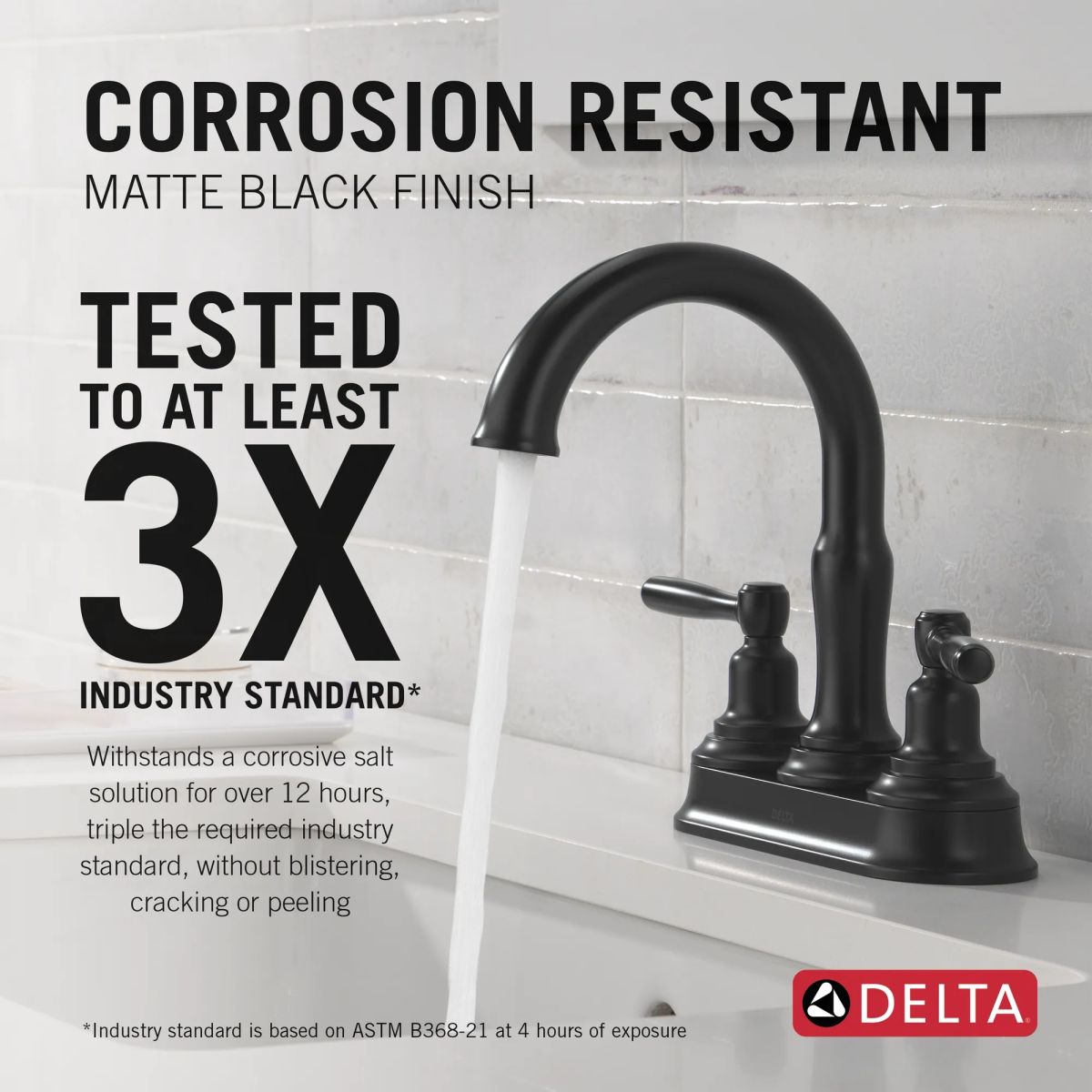 DELTA Roe Two Handle Centerset Bathroom Faucet — Matte Black