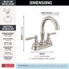 DELTA Roe Two Handle Centerset Bathroom Faucet — Stainless