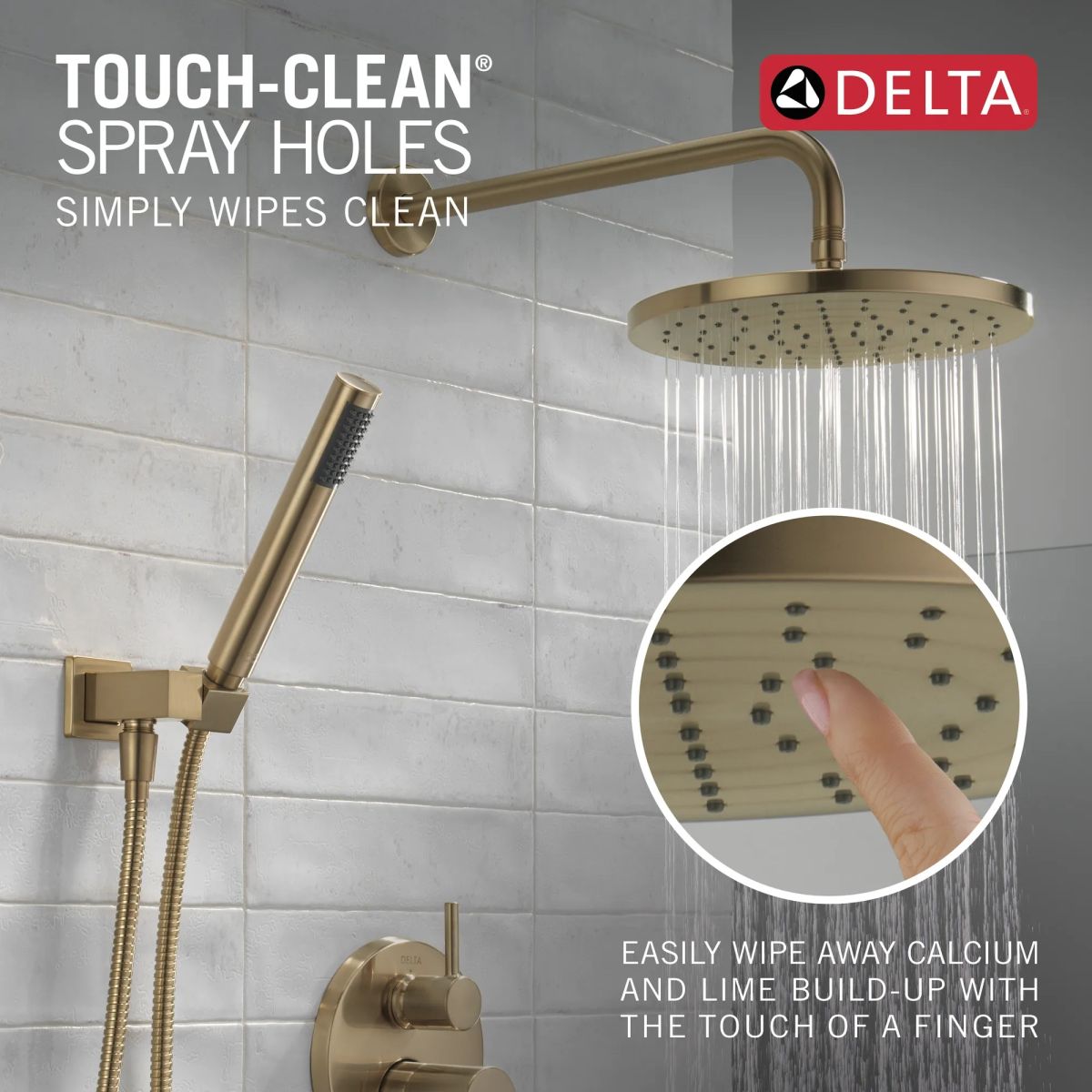 DELTA Modern Monitor 14 Series Shower with Raincan, Hand Shower & Rough Valve — Champagne Bronze