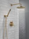 DELTA Modern Monitor 14 Series Shower with Raincan, Hand Shower & Rough Valve — Champagne Bronze