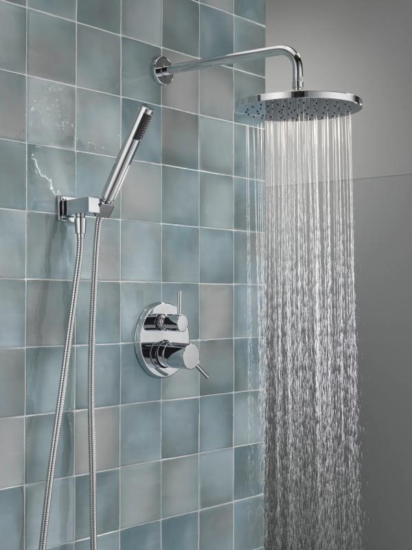 DELTA Modern Monitor 14 Series Shower with Raincan, Hand Shower & Rough Valve — Chrome
