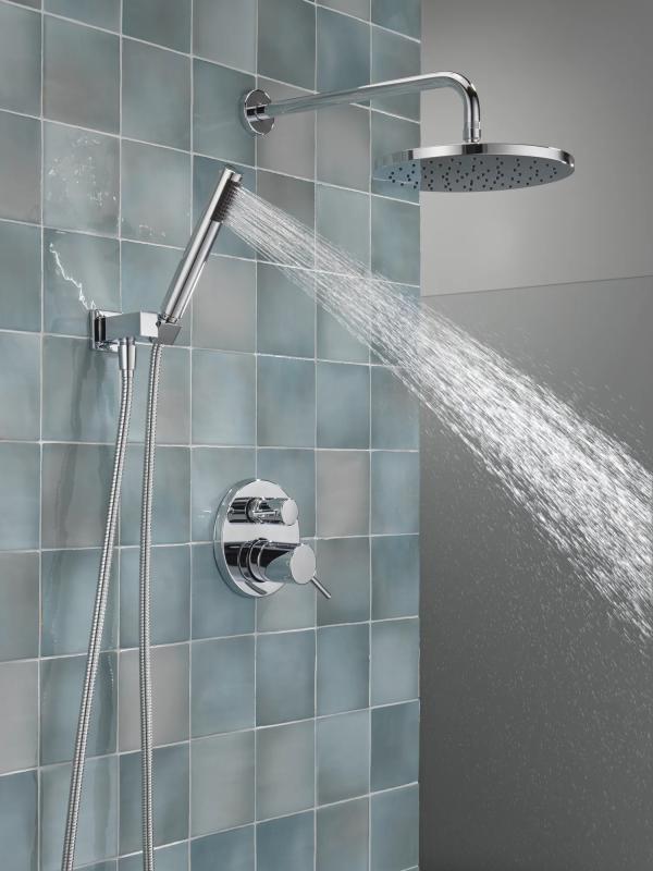DELTA Modern Monitor 14 Series Shower with Raincan, Hand Shower & Rough Valve — Chrome