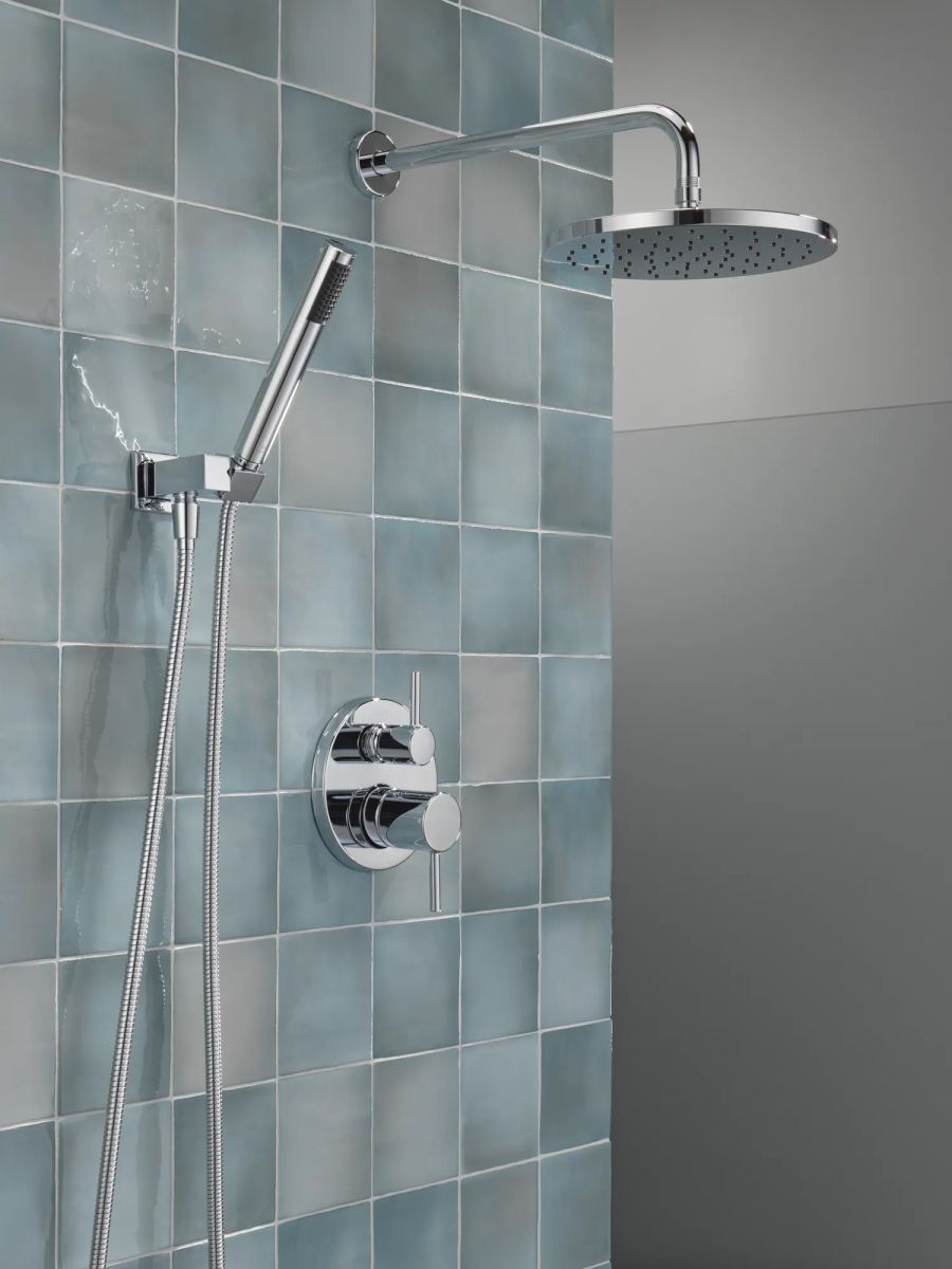 DELTA Modern Monitor 14 Series Shower with Raincan, Hand Shower & Rough Valve — Chrome