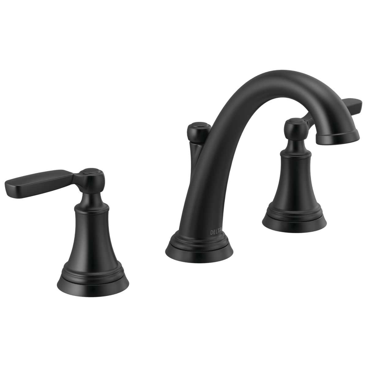 DELTA Woodhurst Two Handle Widespread Bathroom Faucet — Matte Black