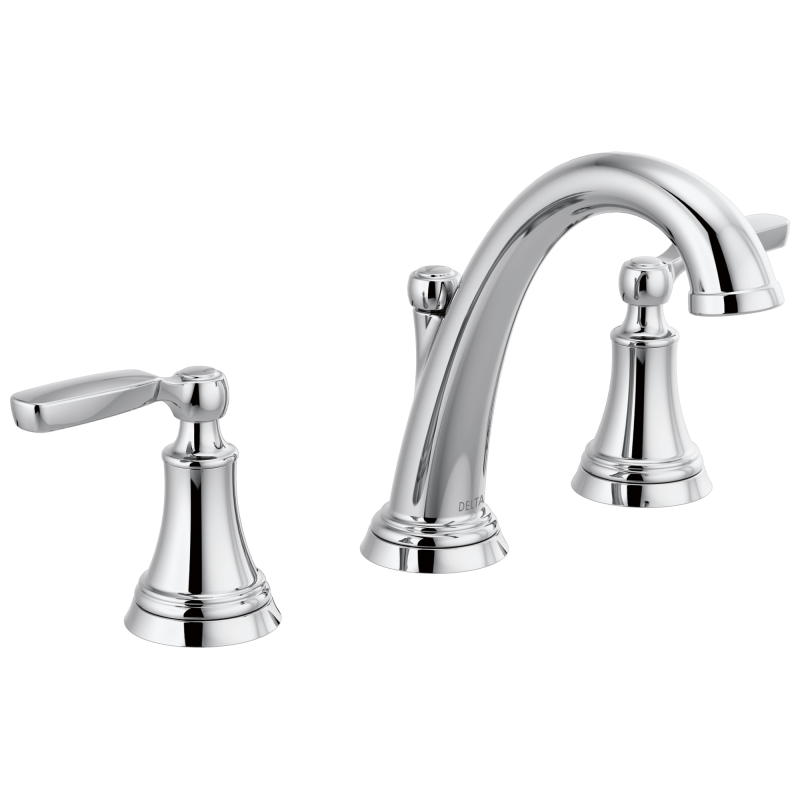 DELTA Woodhurst Two Handle Widespread Bathroom Faucet — Chrome