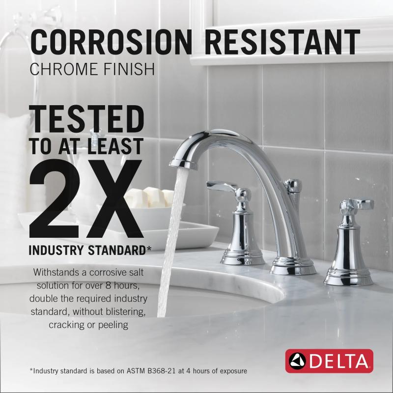 DELTA Woodhurst Two Handle Widespread Bathroom Faucet — Chrome
