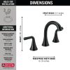 DELTA Kayra Two Handle Widespread Pull-Down Bathroom Faucet — Matte Black
